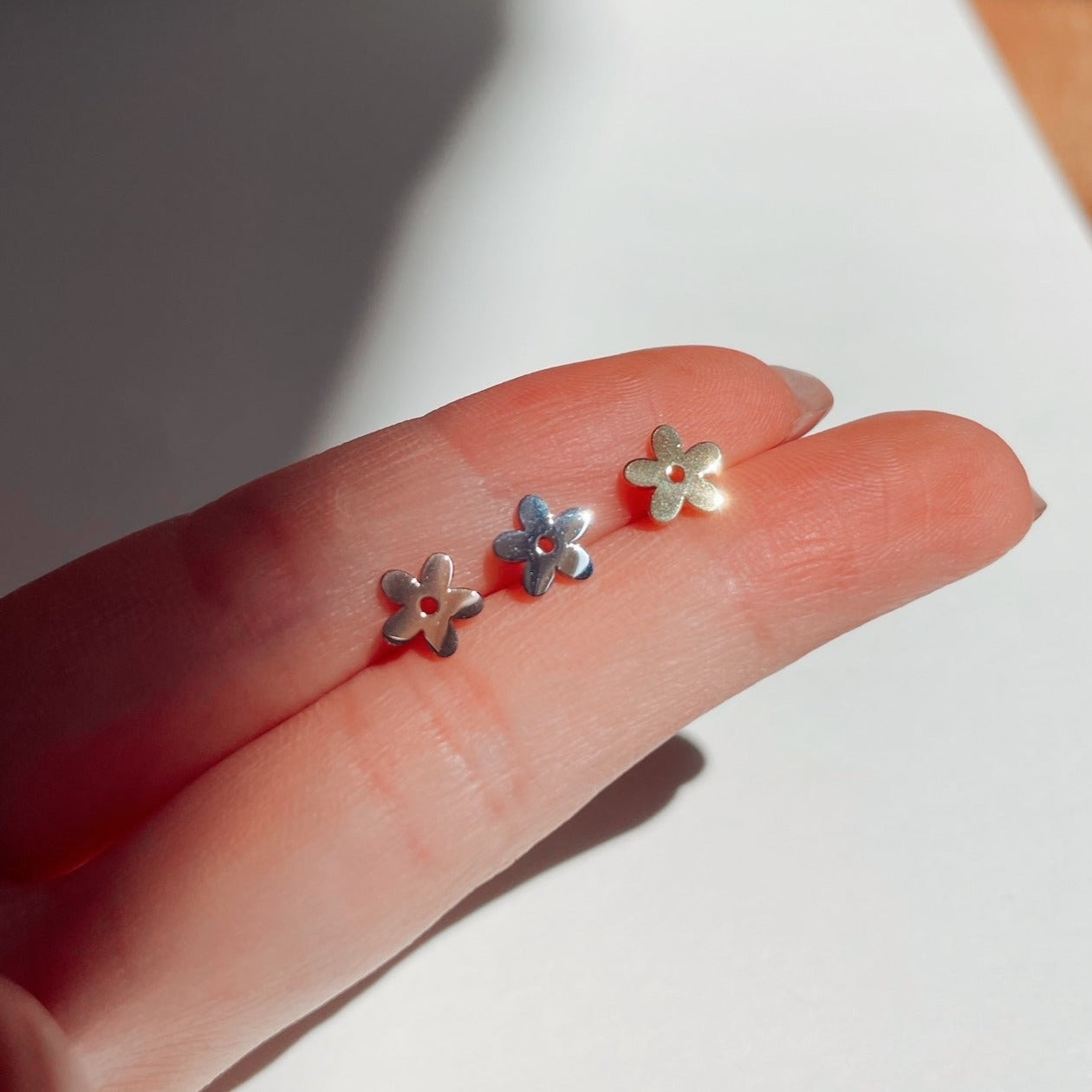 Funky Flowers Metal Stud Earrings - Plant Dosage