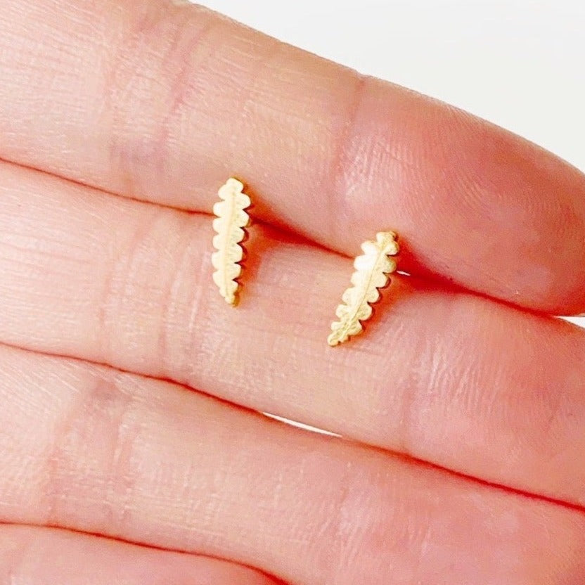 Tiny Hypoallergenic Metal Plant Stud Earrings