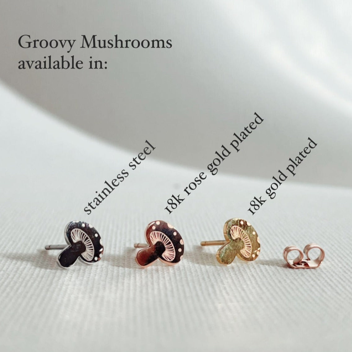 Groovy Mushrooms Metal Stud Earrings - Plant Dosage