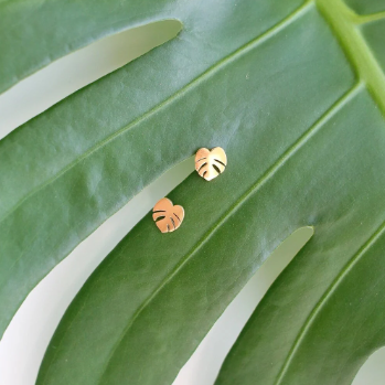 Monstera Deliciosa Metal Stud Earrings - Plant Dosage